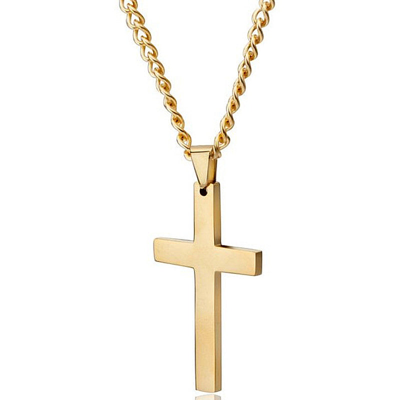 Cross Necklace Mens Pendant Stainless Steel Jewelry