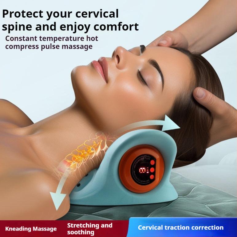 Cervical Spine Relief Traction Portable Neck Head Acupuncture Point Massage Pillow.