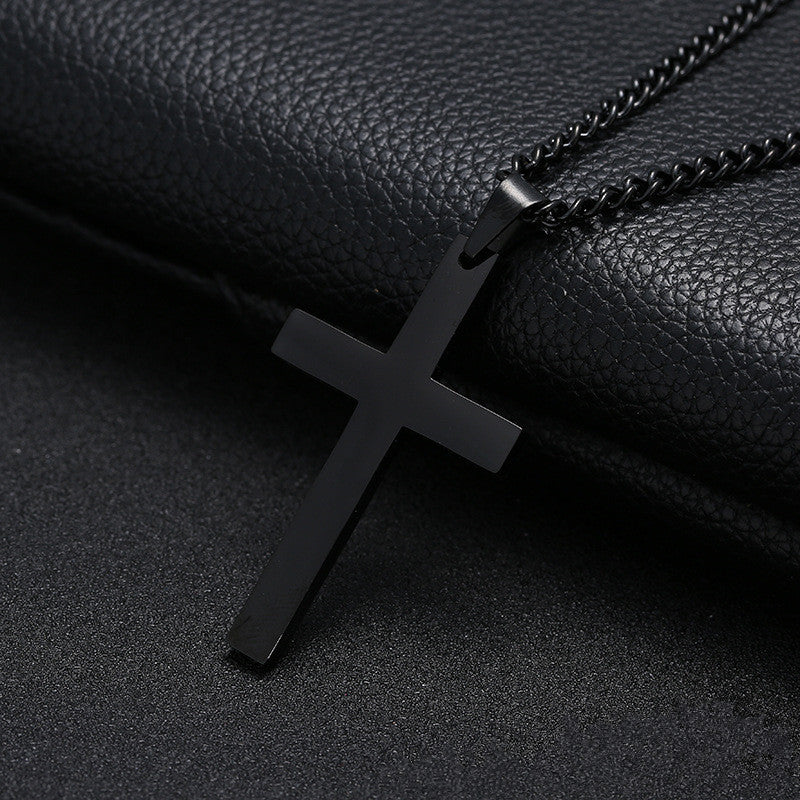 Cross Necklace Mens Pendant Stainless Steel Jewelry