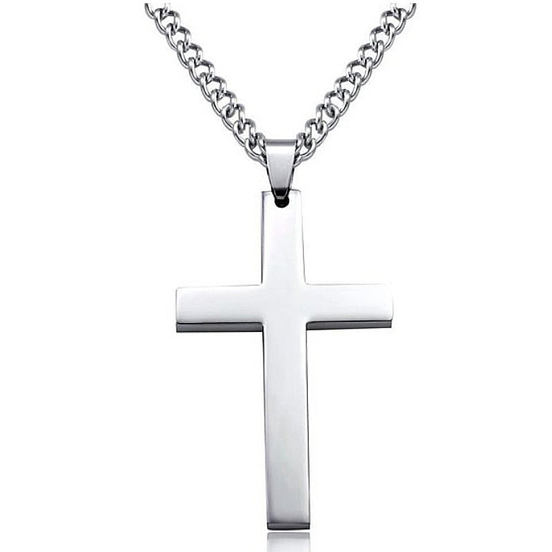 Cross Necklace Mens Pendant Stainless Steel Jewelry