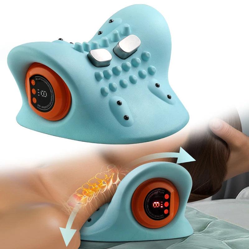 Cervical Spine Relief Traction Portable Neck Head Acupuncture Point Massage Pillow.