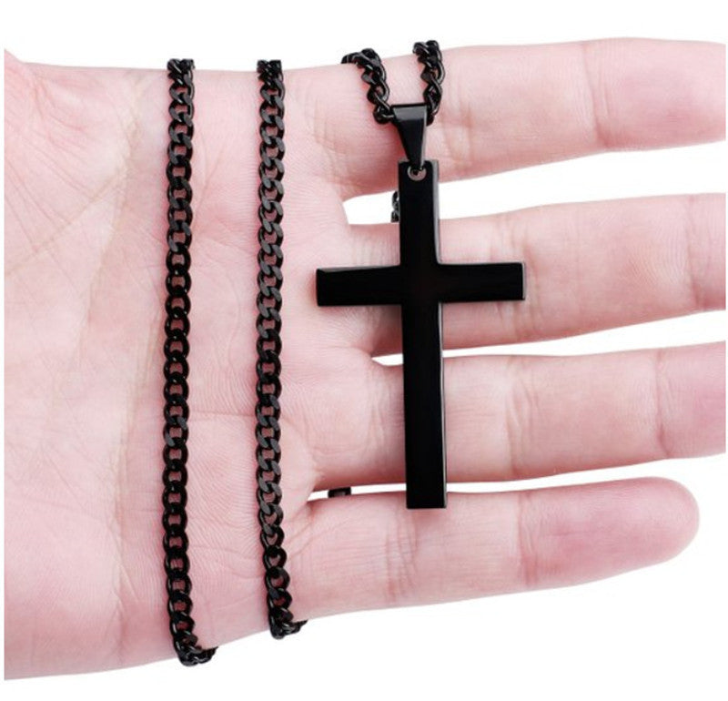 Cross Necklace Mens Pendant Stainless Steel Jewelry