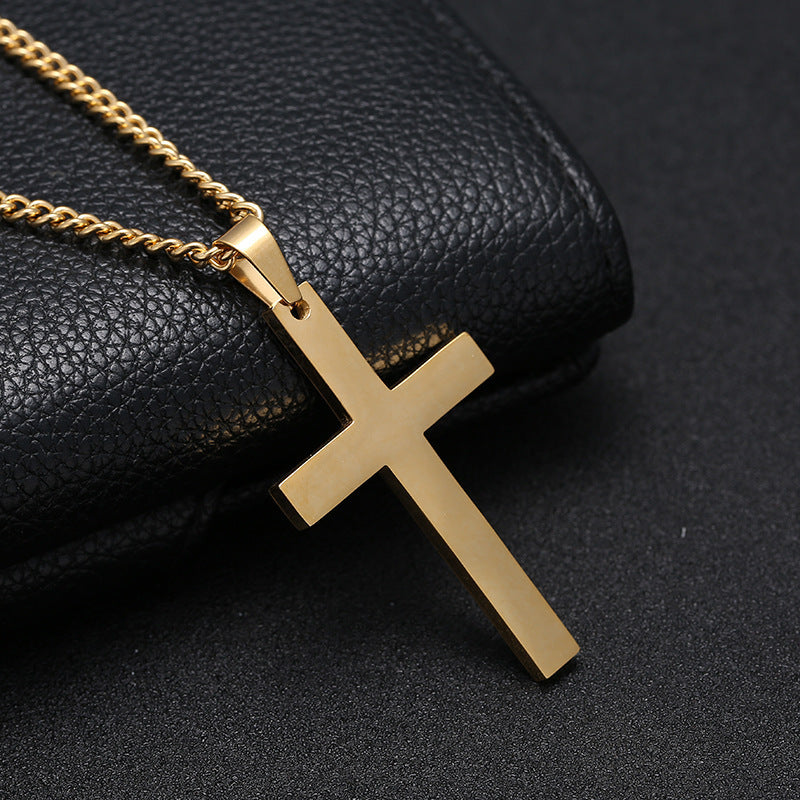 Cross Necklace Mens Pendant Stainless Steel Jewelry