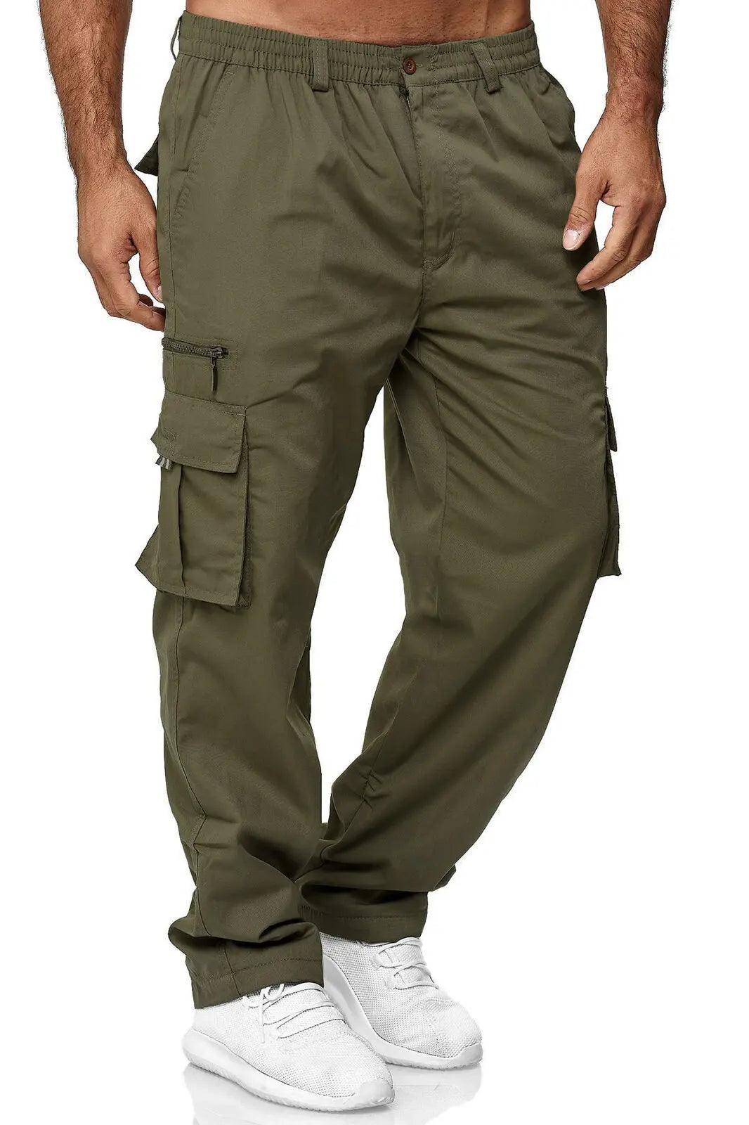 Casual Cargo Pants for Men Multi-pocket Loose Straight.