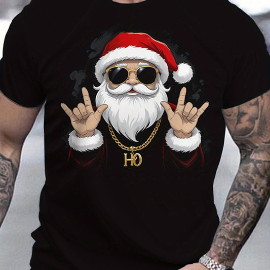 Cool Santa Claus Print T-shirt